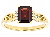 Red Garnet 18k Yellow Gold Over Sterling Silver Ring 1.56ctw