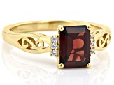 Red Garnet 18k Yellow Gold Over Sterling Silver Ring 1.56ctw