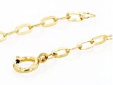 Multi-Color Lab Sapphire 18k Yellow Gold Over Silver Paperclip Link Bracelet 2.80ctw