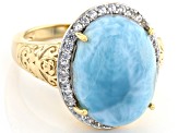 Blue Larimar 18k Yellow Gold Over Sterling Silver Ring 0.49ctw