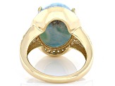 Blue Larimar 18k Yellow Gold Over Sterling Silver Ring 0.49ctw
