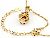 Magenta Petalite 18K Yellow Gold Over Sterling Silver With Chain 1.10ctw