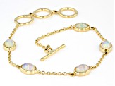 White Ethiopian Opal 18K Yellow Gold Over Sterling Silver Bracelet 2.30ctw