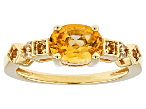 Yellow Citrine 18k Yellow Gold Over Sterling Silver Ring 1.13ctw