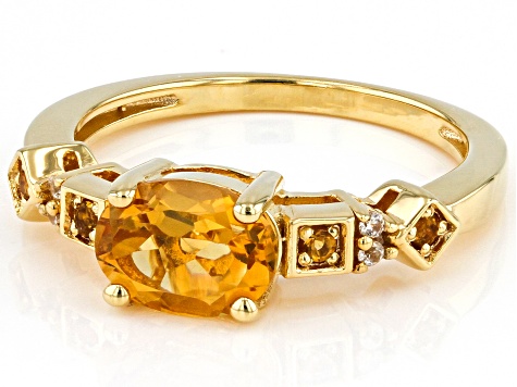 Yellow Citrine 18k Yellow Gold Over Sterling Silver Ring 1.13ctw