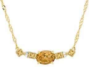 Yellow Citrine 18k Yellow Gold Over Sterling Silver Necklace 1.16ctw