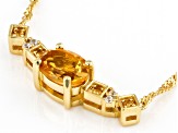 Yellow Citrine 18k Yellow Gold Over Sterling Silver Necklace 1.16ctw
