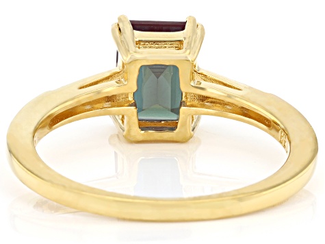 Blue Lab Created Alexandrite 18k Yellow Gold Over Sterling Silver Ring 1.83ctw