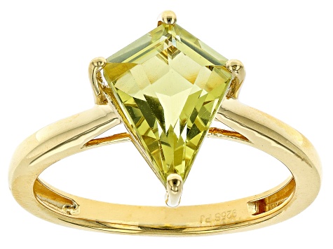 Kite Canary Lemon Quartz 18k Yellow Gold Over Sterling Silver Ring 2.94ctw
