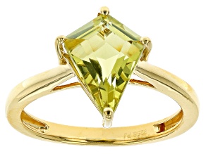 Kite Canary Lemon Quartz 18k Yellow Gold Over Sterling Silver Ring 2.94ctw