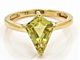 Kite Canary Lemon Quartz 18k Yellow Gold Over Sterling Silver Ring 2.94ctw