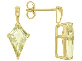 Kite Canary Quartz 18k Yellow Gold Over Sterling Silver Earrings 3.10ctw