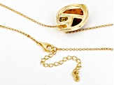 Amber 18k Yellow Gold Over Sterling Silver Pendant With Chain