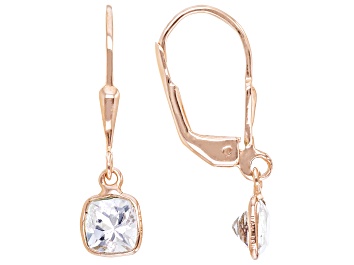 Picture of Peach Morganite 18k Rose Gold Over Sterling Silver Dangle Earrings 1.18ctw