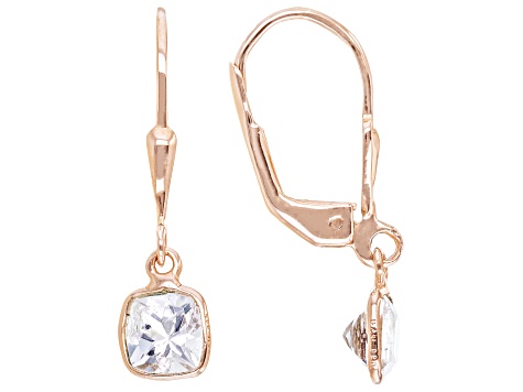 Peach Morganite 18k Rose Gold Over Sterling Silver Dangle Earrings 1.18ctw