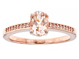 Morganite With White Zircon 18k Rose Gold Over Sterling Silver Ring, Earrings, Pendant Set 2.71ctw