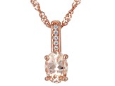 Morganite With White Zircon 18k Rose Gold Over Sterling Silver Ring, Earrings, Pendant Set 2.71ctw