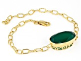 Green Onyx 18k Yellow Gold Over Sterling Silver Bracelet 6.16ct