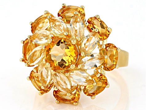 Citrine 18k Yellow Gold Over Sterling Silver Ring 5.73ctw
