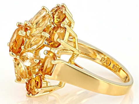 Citrine 18k Yellow Gold Over Sterling Silver Ring 5.73ctw