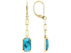 Composite Turquoise 18k Yellow Gold Over Sterling Silver Earrings