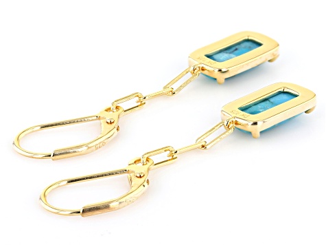 Composite Turquoise 18k Yellow Gold Over Sterling Silver Earrings