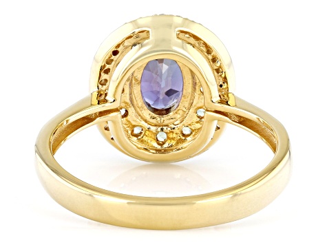 Blue Lab Created Alexandrite 18k Yellow Gold Over Sterling Silver Ring 1.54ctw