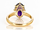 African Amethyst 18k Yellow Gold Over Sterling Silver Ring 3.50ct