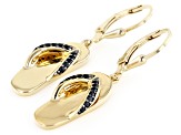 Black Spinel 18k Yellow Gold Over Sterling Silver Flip-Flop Earrings 0.18ctw