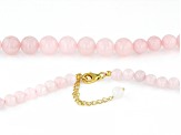 Rose Quartz Necklace 18k Yellow Gold Over Sterling Silver