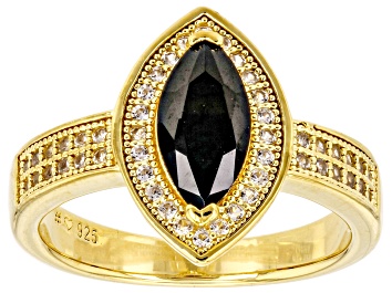 Picture of Black Spinel With White Zircon 18k Yellow Gold Over Sterling Silver Ring 1.52ctw