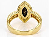 Black Spinel With White Zircon 18k Yellow Gold Over Sterling Silver Ring 1.52ctw