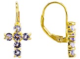 Tanzanite 18k Yellow Gold Over Sterling Silver Earrings 1.30ctw