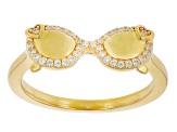 White Zircon 18k Yellow Gold Over Sterling Silver Sunglasses Ring 0.12ctw