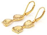 White Zircon 18k Yellow Gold Over Sterling Silver Sunglasses Earrings 0.37ctw