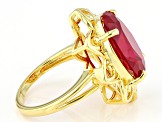 Lab Created Ruby 18k Yellow Gold Over Sterling Silver Ring 9.65ct