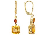 Yellow Citrine With Madeira Citrine 18k Yellow Gold Over Sterling Silver Earrings 4.86ctw