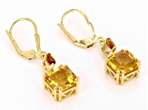 Yellow Citrine With Madeira Citrine 18k Yellow Gold Over Sterling Silver Earrings 4.86ctw