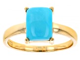 Sleeping Beauty Turquoise 18k Yellow Gold Over Sterling Silver Ring