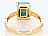 Sleeping Beauty Turquoise 18k Yellow Gold Over Sterling Silver Ring