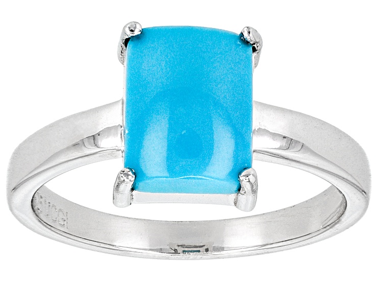 Sleeping Beauty Turquoise Rhodium Over Sterling Silver Ring
