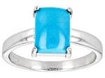 Sleeping Beauty Turquoise Rhodium Over Sterling Silver Ring