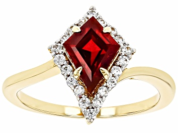 Picture of Lab Created Ruby With White Zircon 18k Yellow Gold Over Sterling Silver Ring 2.06ctw