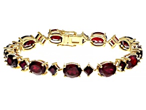 Lab Created Ruby 18k Yellow Gold Over Sterling Silver Bracelet 31.95ctw