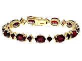 Lab Created Ruby 18k Yellow Gold Over Sterling Silver Bracelet 31.95ctw