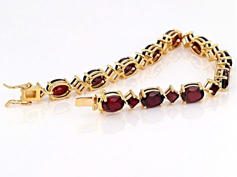 Lab Created Ruby 18k Yellow Gold Over Sterling Silver Bracelet 31.95ctw