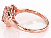 Morganite With White Diamond And White Zircon 18k Rose Gold Over Sterling Silver Ring 1.08ctw