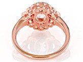 Morganite With White Diamond And White Zircon 18k Rose Gold Over Sterling Silver Ring 1.08ctw