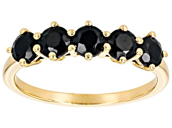 Picture of Black Spinel 18k Yellow Gold Over Sterling Silver Ring 1.28ctw
