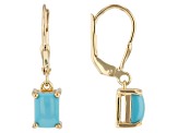 Sleeping Beauty Turquoise 18k Yellow Gold Over Sterling Silver Earrings